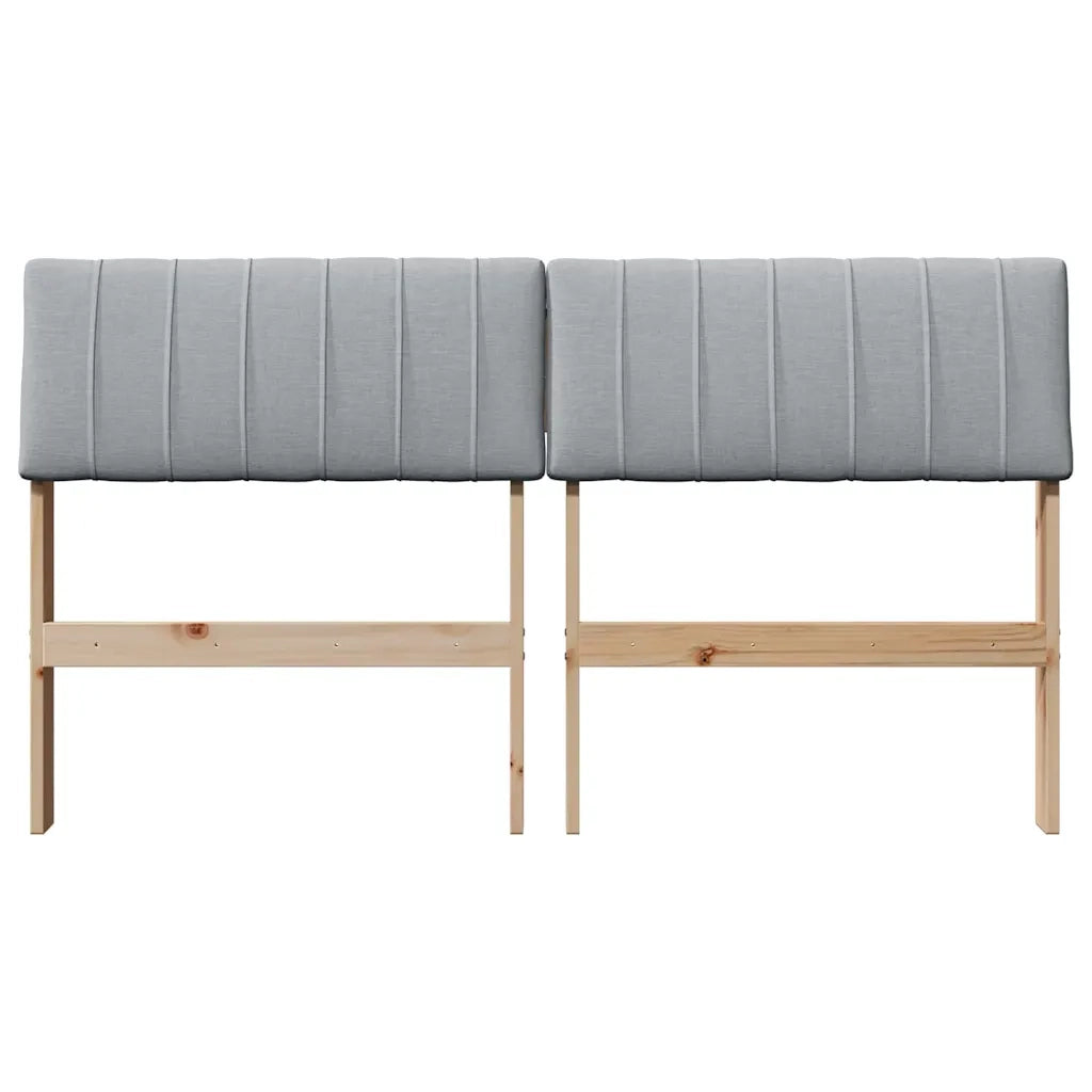 Testiera imbottita Grigio chiaro 135 cm Pino massello 879234