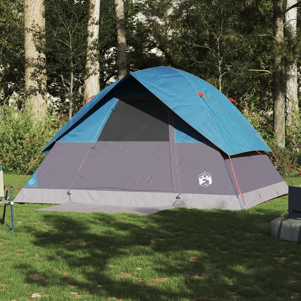 Tenda da Campeggio a Cupola per 4 Persone-Tenda per Escursionismo Blu Impermeabile 269038