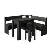 Vicco Gruppo panca ad angolo Nero 150 x 41.5 cm con tavolo