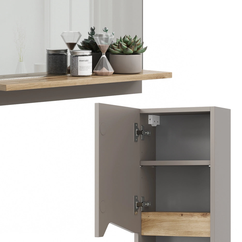 Vicco Combinazione di mobili da bagno Grigio 4 parti