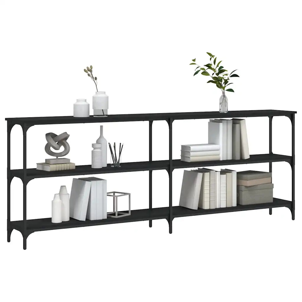 Tavolino Consolle Nero 200x29x75 cm in Legno Multistrato 834110