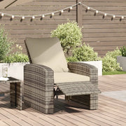 Divano Sedia-Poltrona Reclinabile Giardino Cuscini Marrone Chiaro Polyrattan