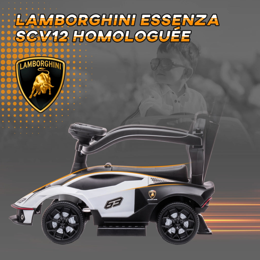 Portagiochi per Bambini 1-3 Anni con Volante e Klaxon ¨C Zephmum ¨C Bianco