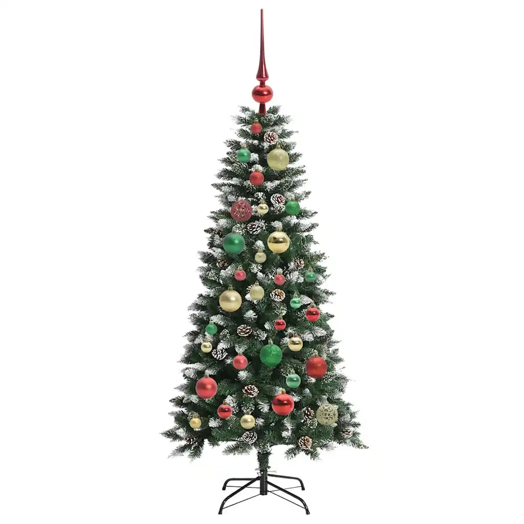 Albero di Natale Artificiale-Albero Natalizio con 150 LED Verde 120 cm 417048