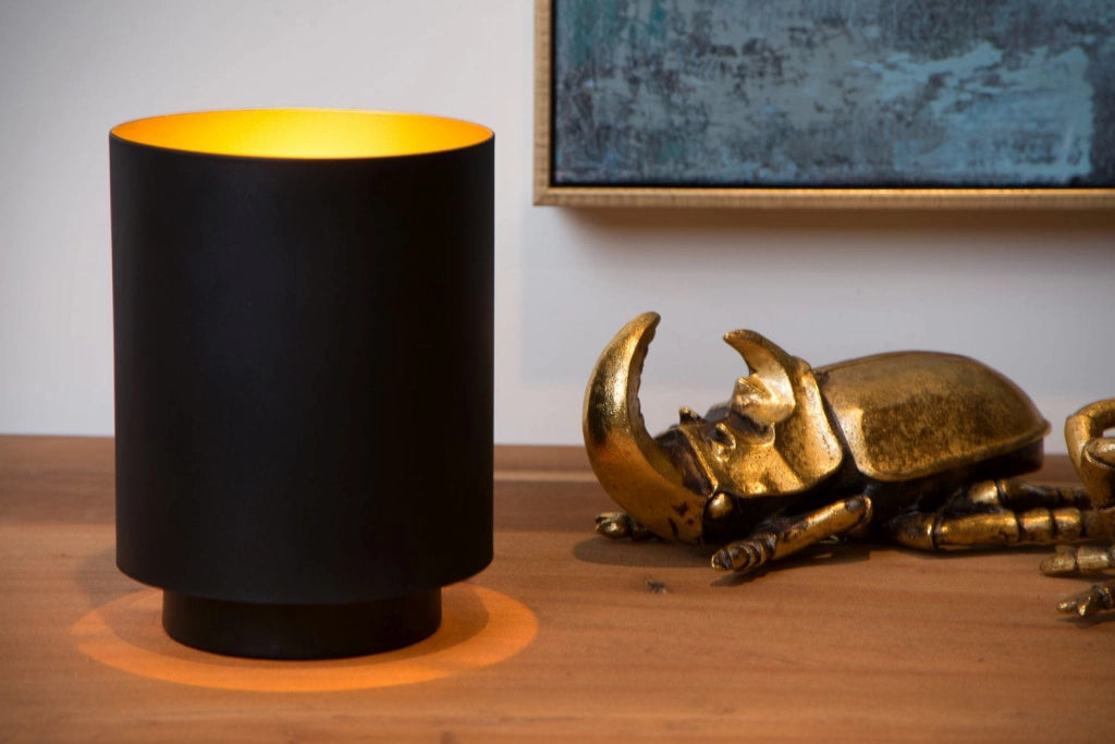 Lampada da tavolo Lucide Suzy in metallo nero/oro E14 40W