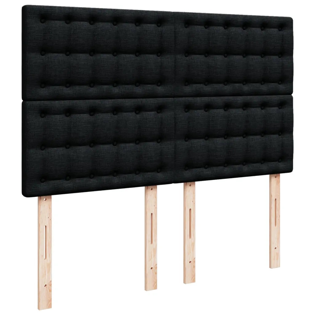 Giroletto a Molle con Materasso Nero 140x200 cm in Tessuto 3294007