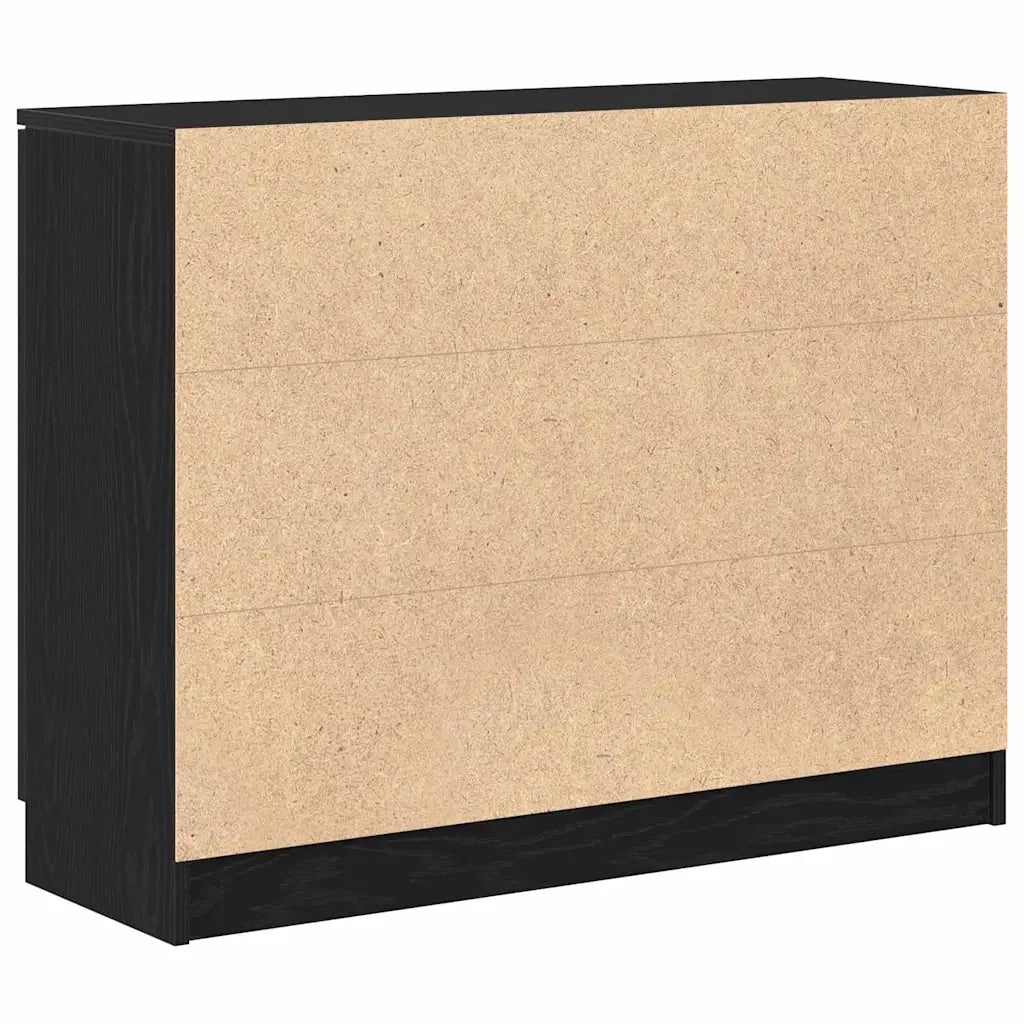 Credenza Rovere Nero 90,5 x 30 x 70 cm Legno multistrato 862740