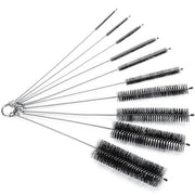 Set di pennelli di pulizia a 10 pezzi - Pennelli di pulizia in nylon - Per macchina del caffè/flaconi - Diversi diametri - Lunghezza totale 20 cm - Per piccoli fori - Pennelli di pulizia per la pulizia