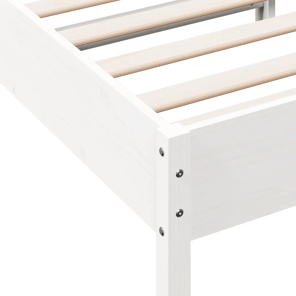 Letto senza Materasso Bianco 90x190 cm in Legno Massello Pino 844754