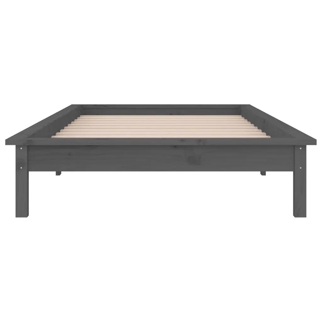 Giroletto con LED Grigio 90x200 cm in Legno Massello