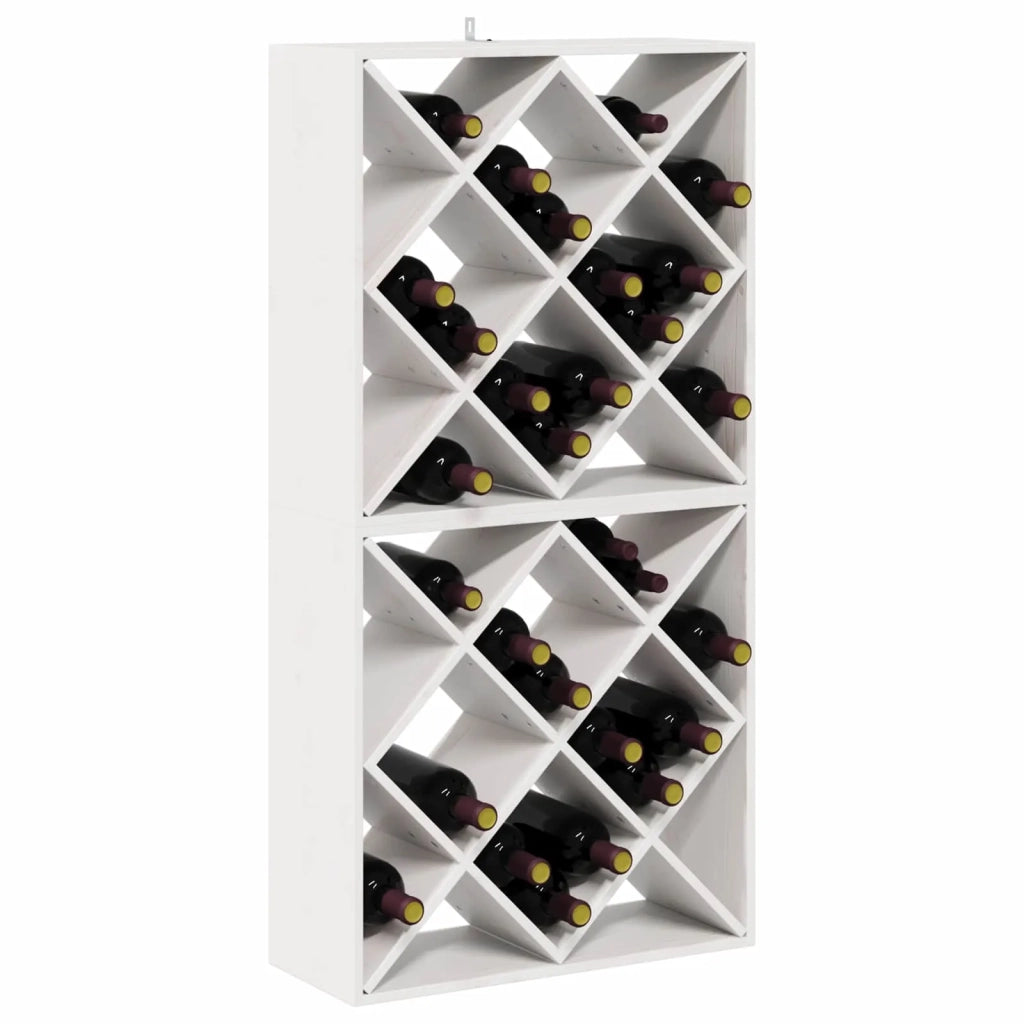Portabottiglie 2 pcs Bianco 62 x 25 x 62 cm Pino massello