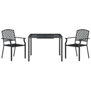 Set da pranzo da giardino 3 pz antracite in acciaio 02_0013581