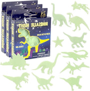 Set di adesivi luminosi dinosauro - 72 pezzi adesivi luminosi dinosauro diverse misure da 25-75 cm con punti di aggancio Decorazione per camera dei bambini luminosa