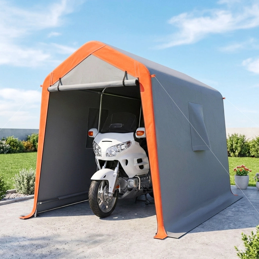 Garage per auto portatile ¨C zephmum ¨C 2.4x1.8 m, grigio chiaro, UPF30+, impermeabile