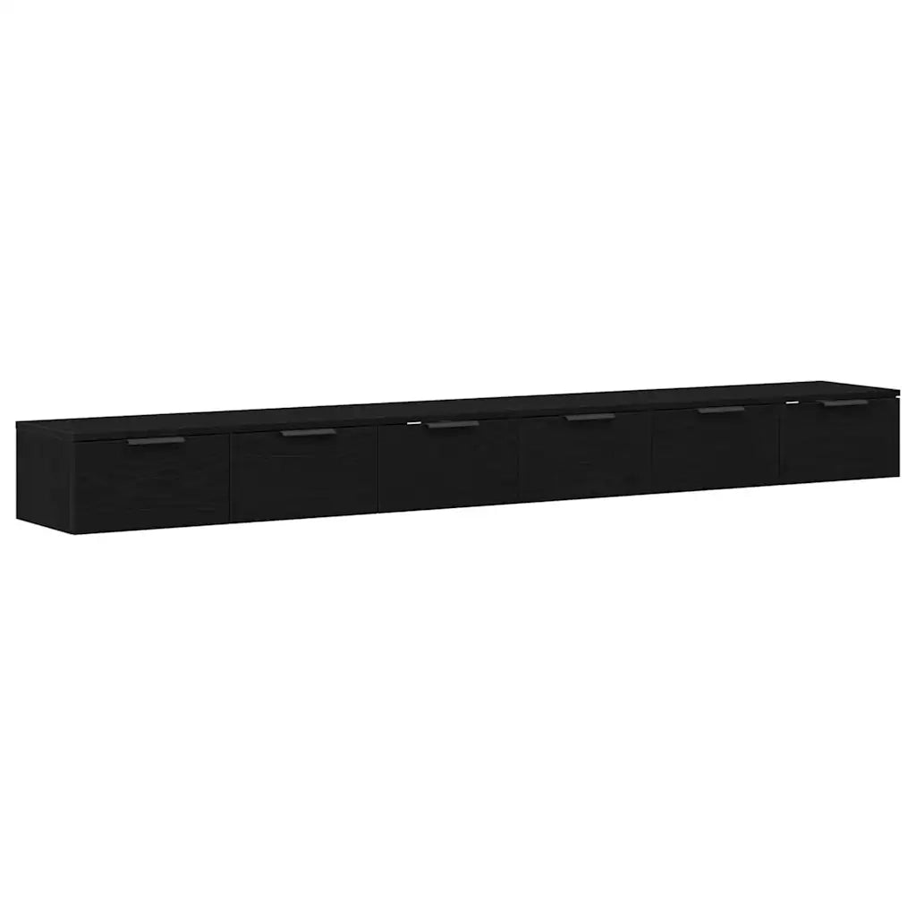 Mobile a muro con cassetto 2 pcs Rovere Nero 102 x 30 x 20 cm 3333075
