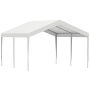 Garage Portatile 4x4m con Tettoia anti UV, Pioggia e Vento per Veicoli, Matrimoni e Feste - Bianco