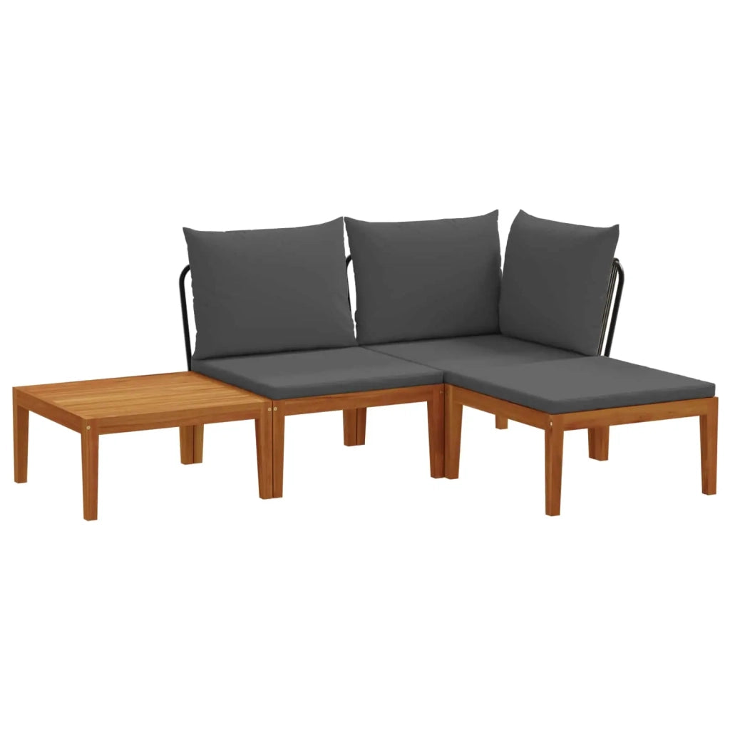 4 pcs Legno massiccio di acacia e corda Naturale 3407734