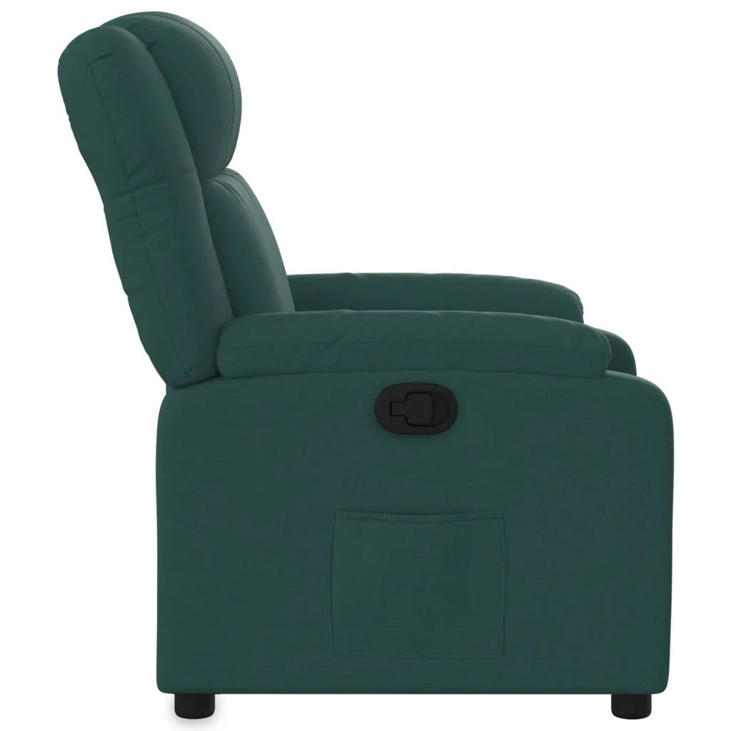 Poltrona | Sedia Relax Reclinabile in Tessuto Verde Scuro