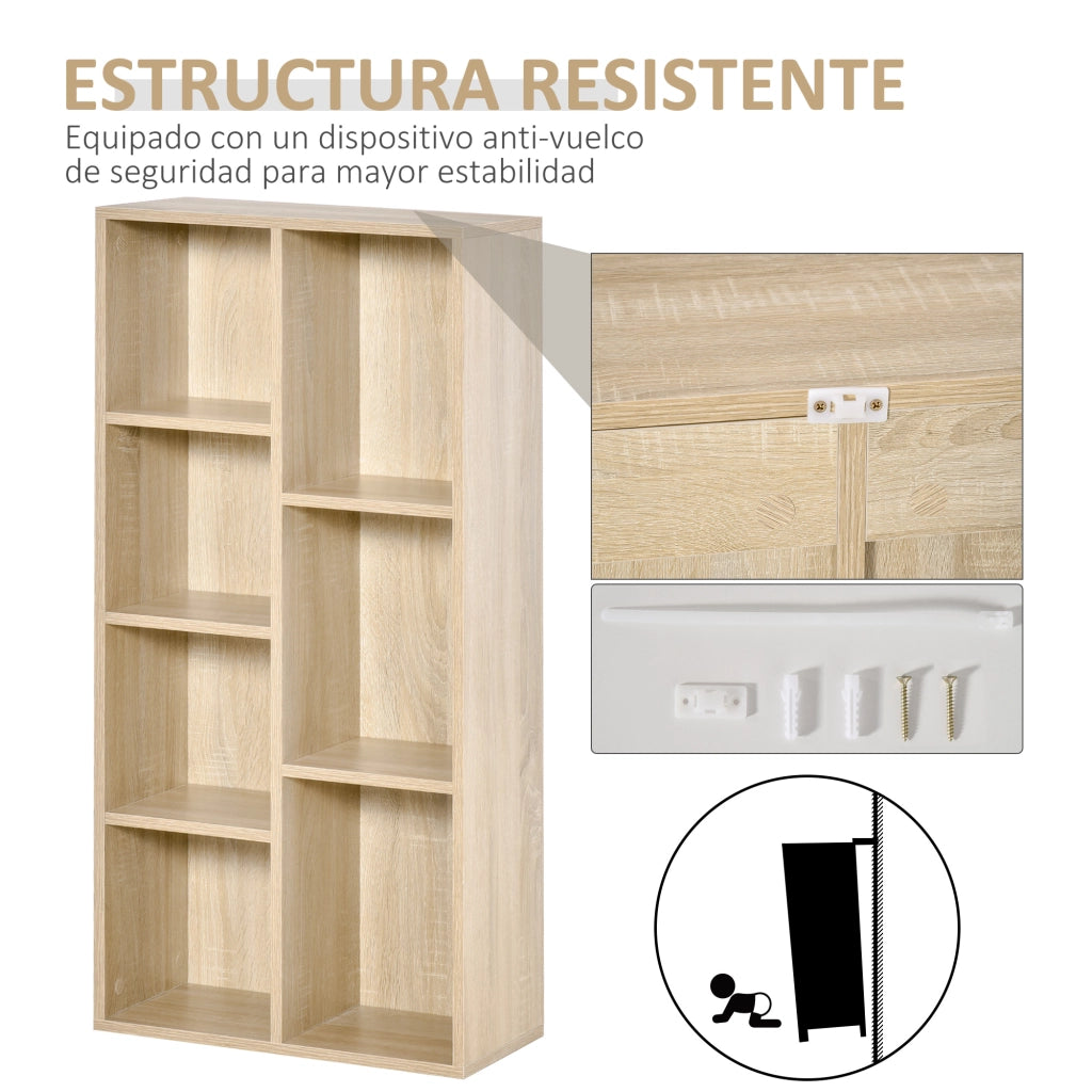 Libreria in Legno con 7 Ripiani ¨C Zephmum ¨C Roble 50x24x106 cm