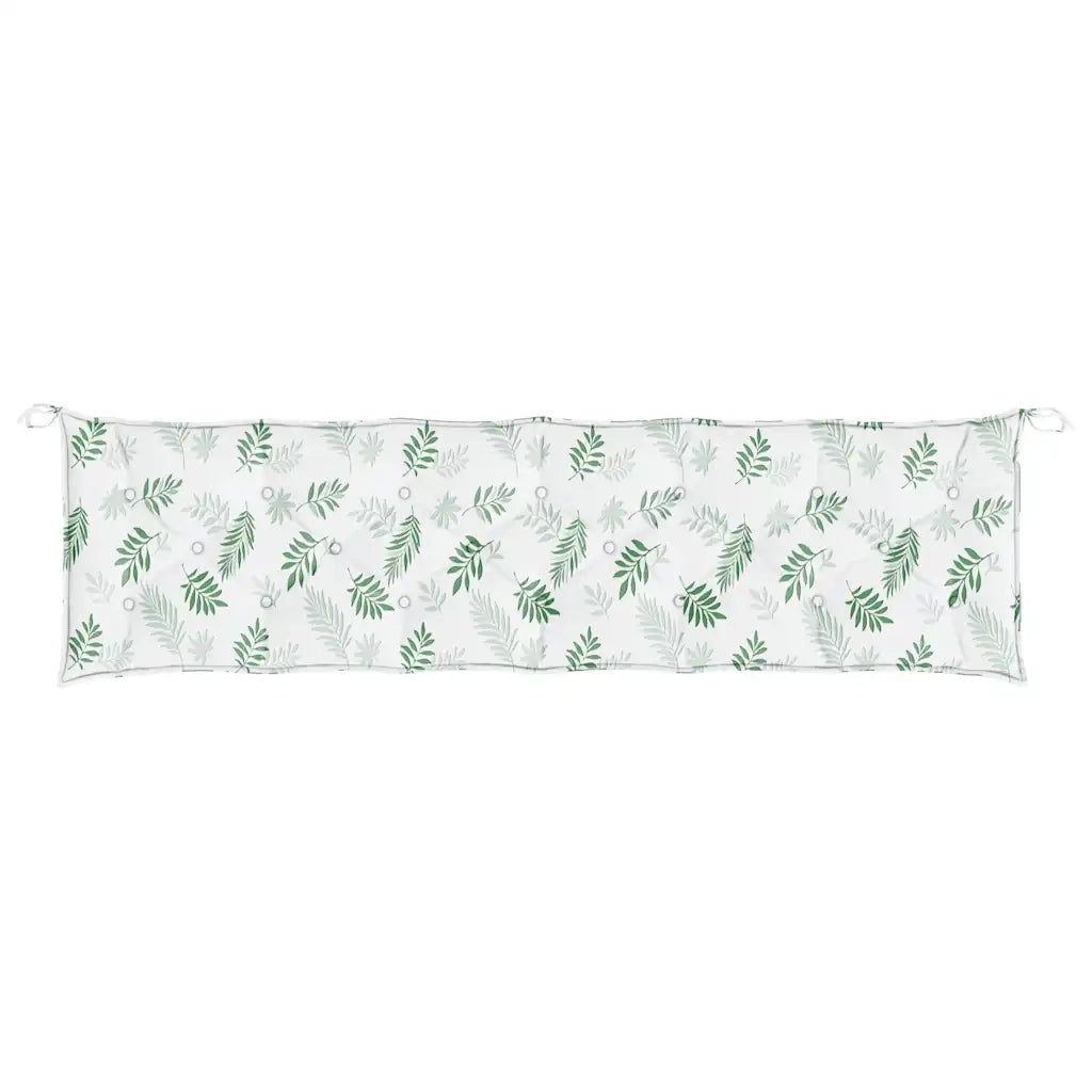 Cuscini Panca Giardino 2 pz Motivo a Foglie 200x50x7 cm Tessuto 361750