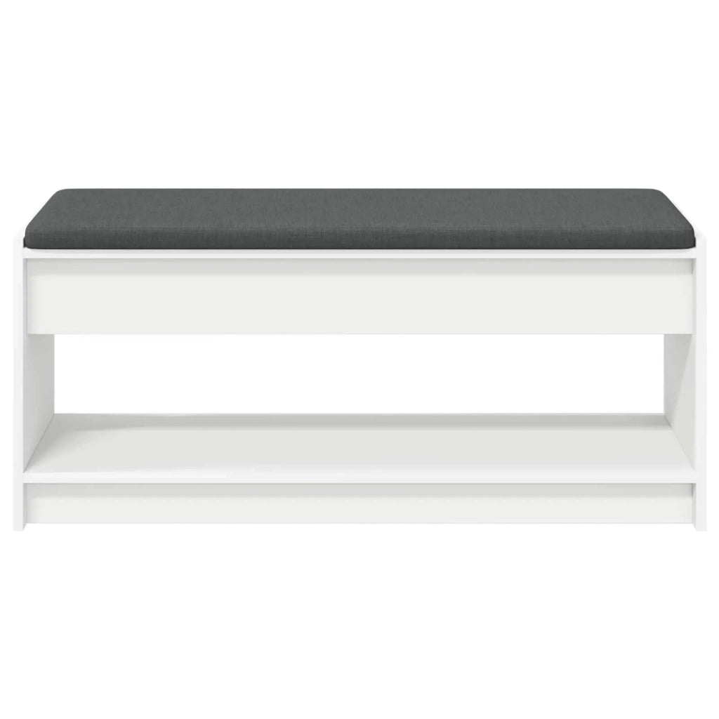 Panca per ingresso con cuscino Bianco 103 x 38 x 45 cm