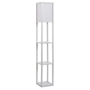 Lampada da Terra 26x26x160 cm E27 40W con Mensole in MDF Bianca
