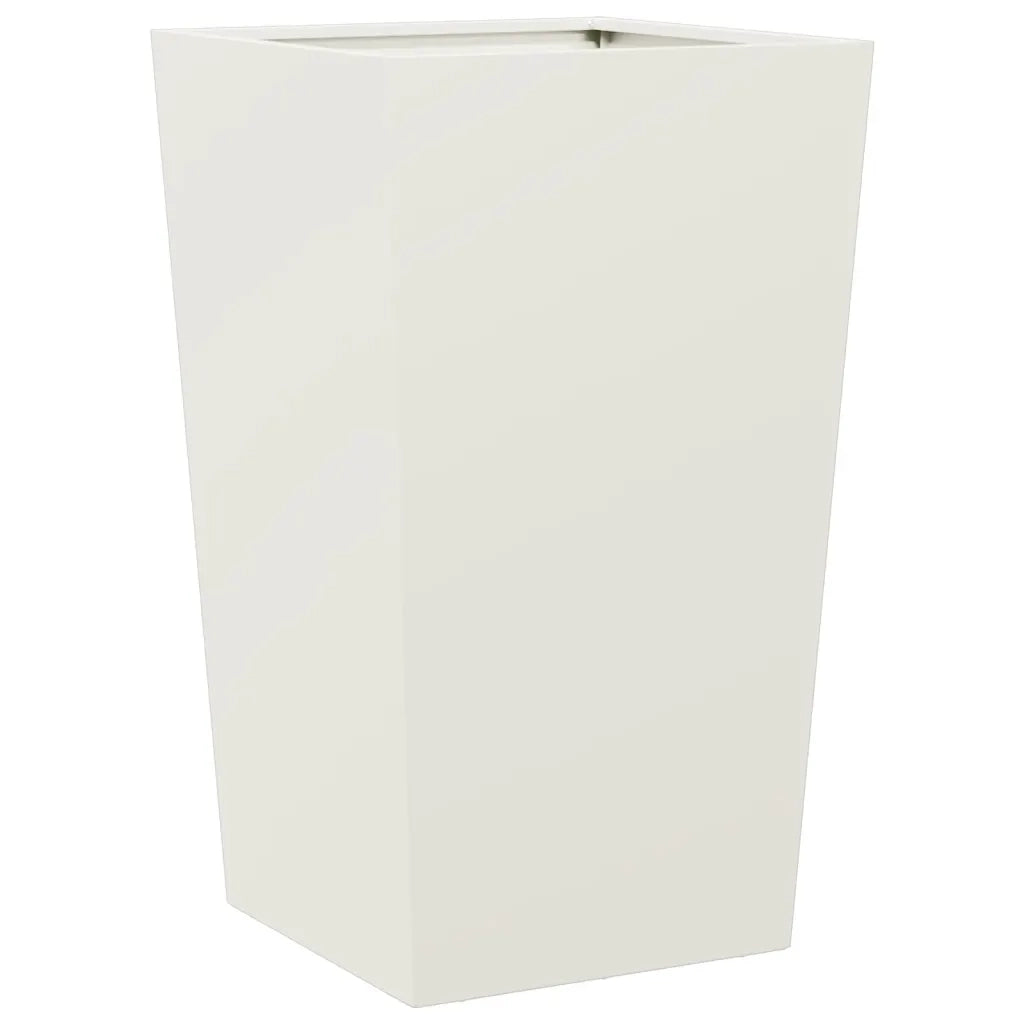 Fioriera da Giardino-Vaso da Esterno Bianca 45x45x75 cm in Acciaio