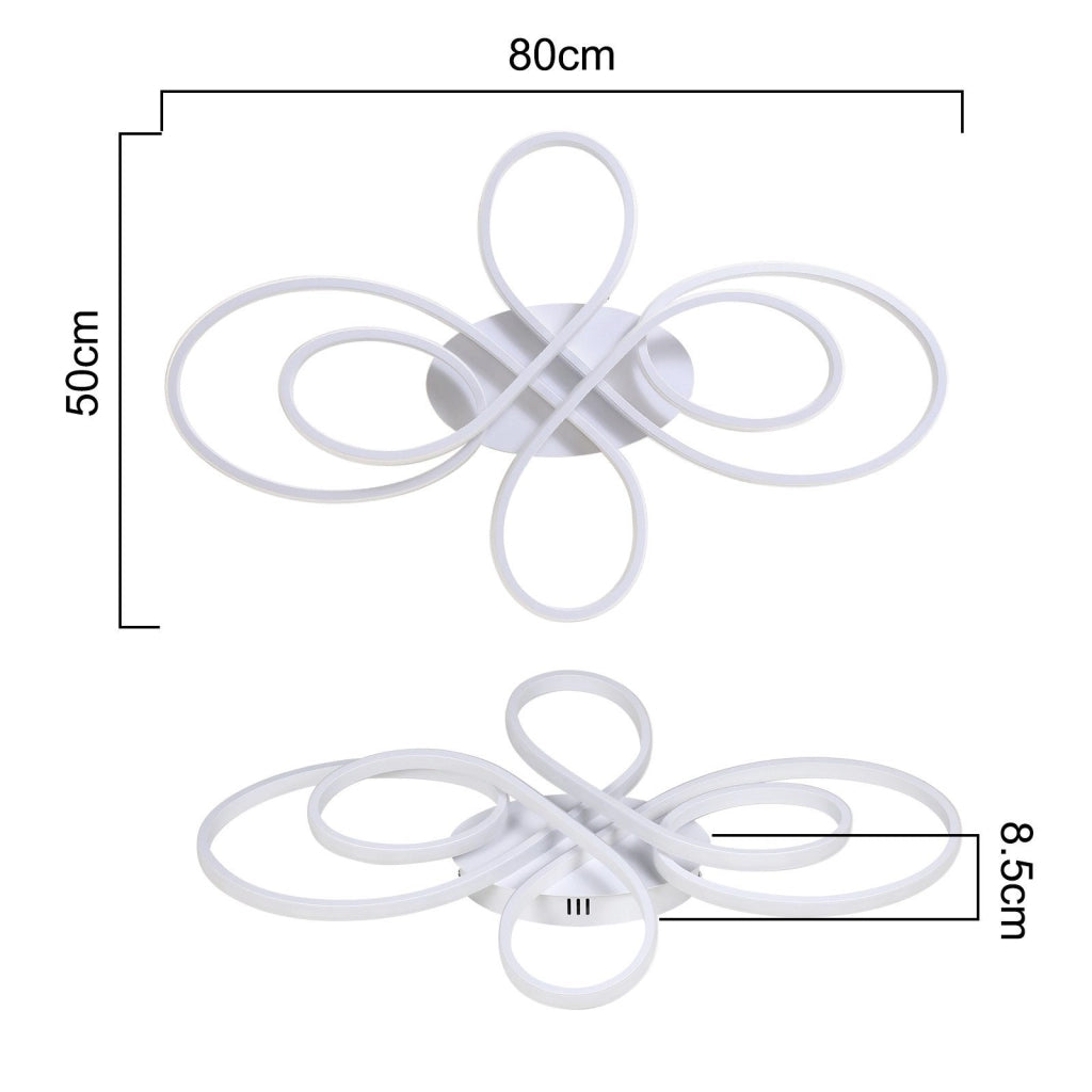 ZMH Lampada da soffitto plafoniera LED bianca dimmerabile 78W 80cm stile moderno telecomando per soggiorno