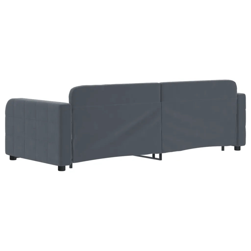 Divano letto | Sof¨¤ letto | Letto singolo Estraibile Cassetti Grigio Scuro 80x200cm Velluto