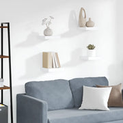 Scaffali a Parete 4 pz Bianco 23x23,5x3,8 cm in MDF cod mxl 33516