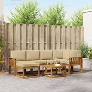 Set di divani da esterno con cuscino 7 pcs Naturale e Beige 3366671