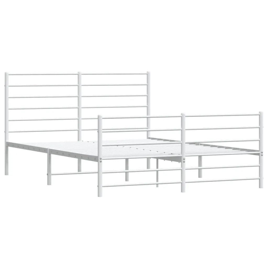 Giroletto con Testiera e Pediera-Struttura Letto Metallo Bianco 160x200 cm 313446