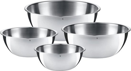 Set di 4 Scaldabagni in Acciaio Inossidabile - Stivabile e Spazievendente, Resistenti alla Lavastoviglie, con Manico a 360°