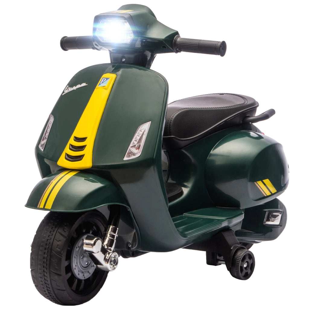 Moto Elettrica per Bambini ¨C Zephmum ¨C Verde Scuro, 6V, Rotelle, Luci