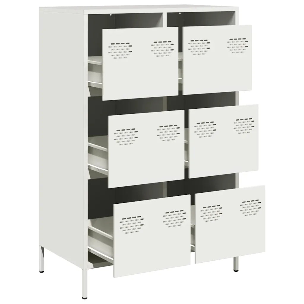 Credenza Bianca 68x39x101,5 cm in Acciaio 851225