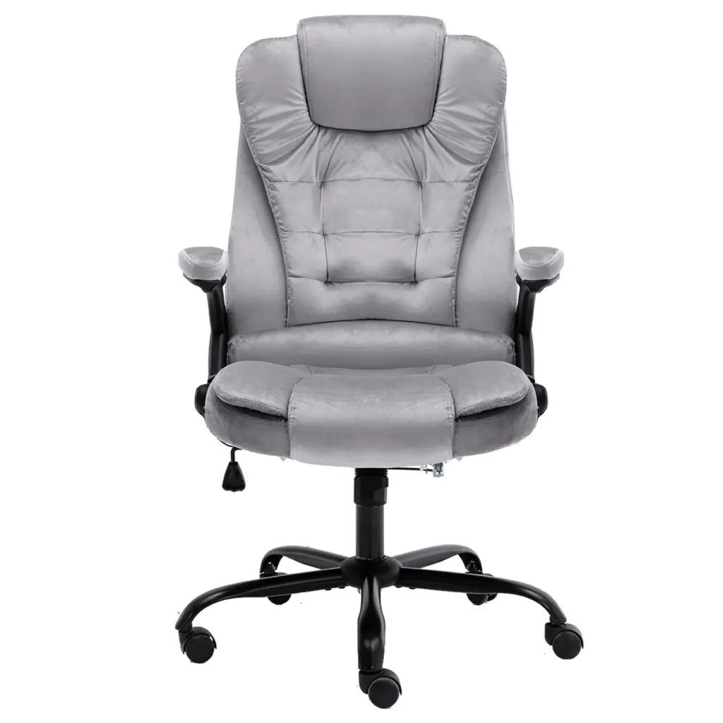 Sedia da Ufficio | Sedia da Gaming Grigio Chiaro in Velluto