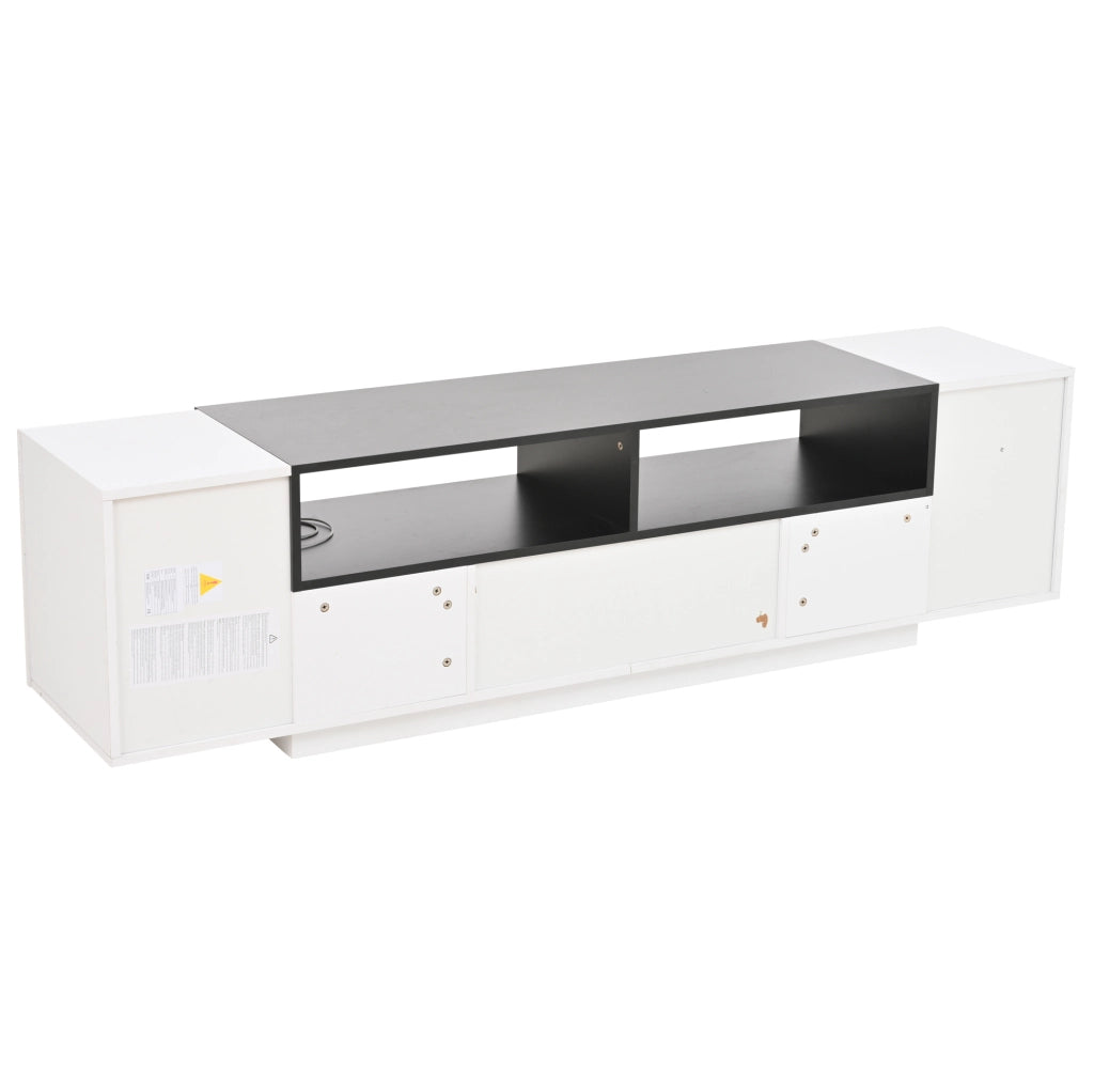 Mobile TV bianco lucido con LED, 180 x 40 x 48 cm