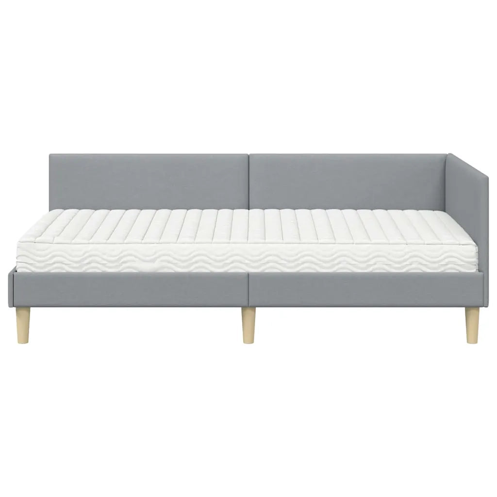 Struttura Letto Angolare con Materasso 2 pz-Giroletto con materasso Grigio chiaro 924453