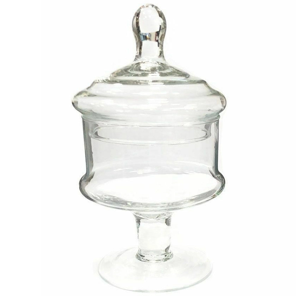 Trade Shop - Vaso Con Coperchio Ampolla Alzatina Biscottiera Per Confettata Vetro 23 Cm -