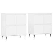 Credenze 2 pz | Madia | Buffet da pranzo | Armadio da pranzo Bianche in Legno Multistrato