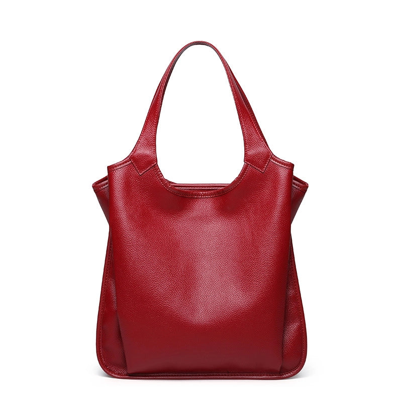Borse da donna alla moda in vera pelle, colore rosso
