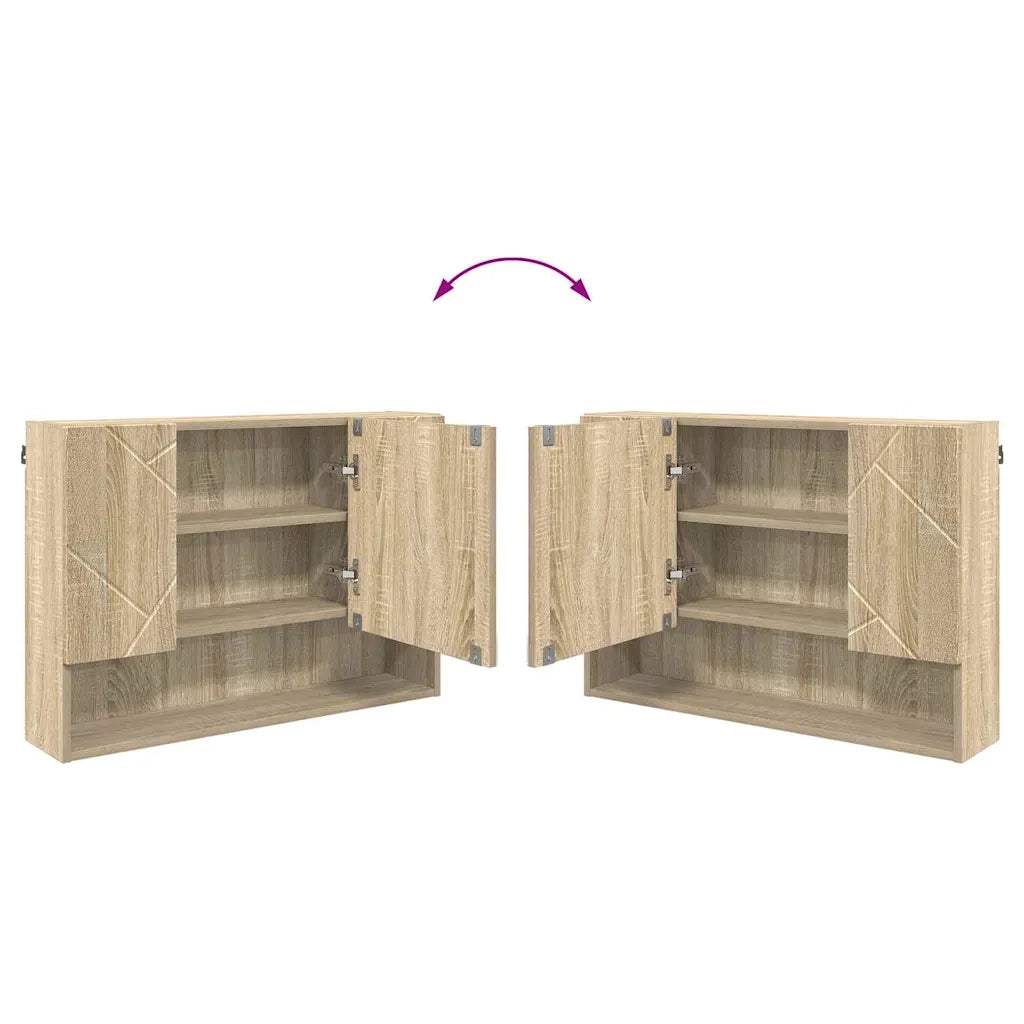 Set di mobili per il bagno con cassetto 2 pcs Rovere Sonoma 3393015