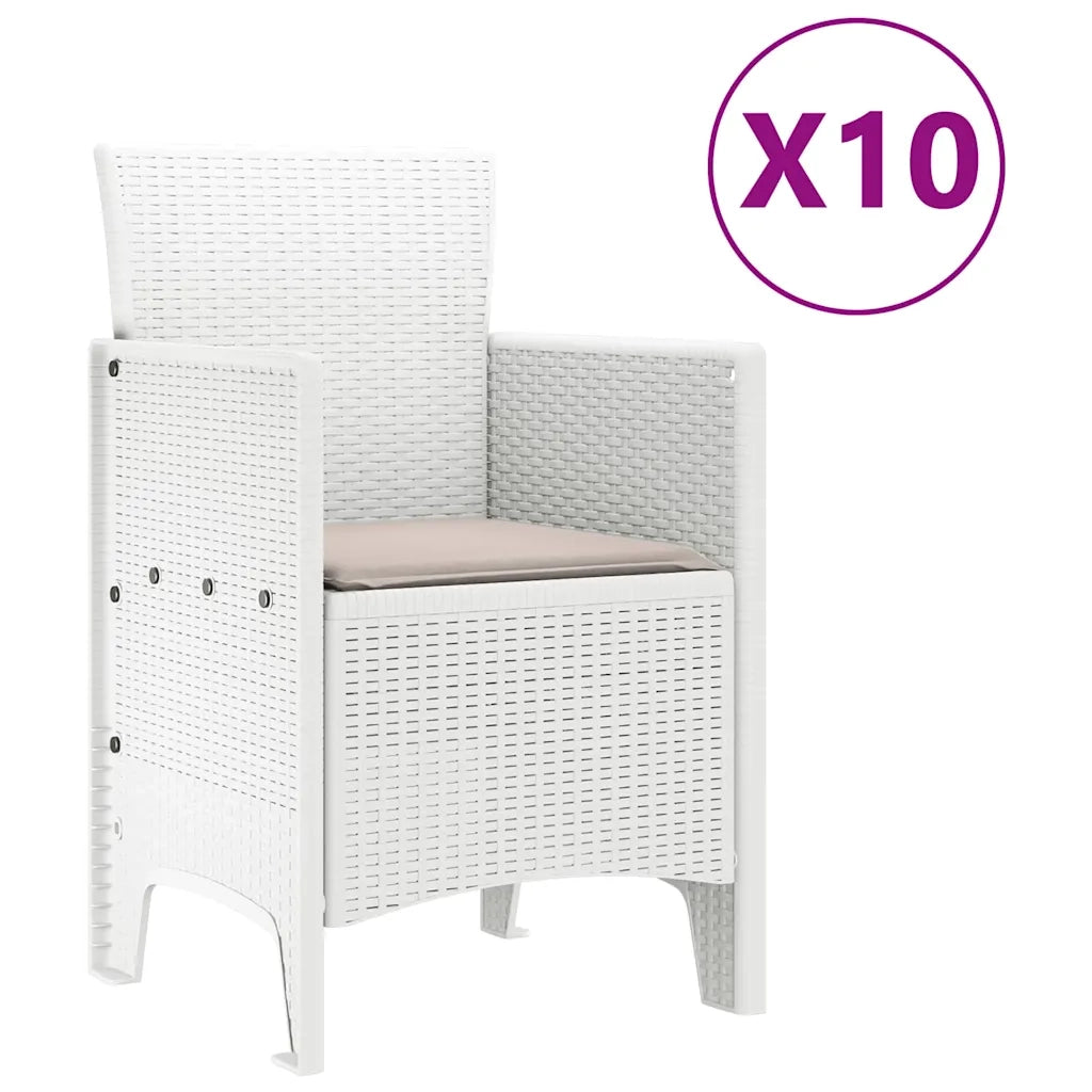 Set da Pranzo per Giardino con cuscino 11 pcs Bianco e Taupe 3378763