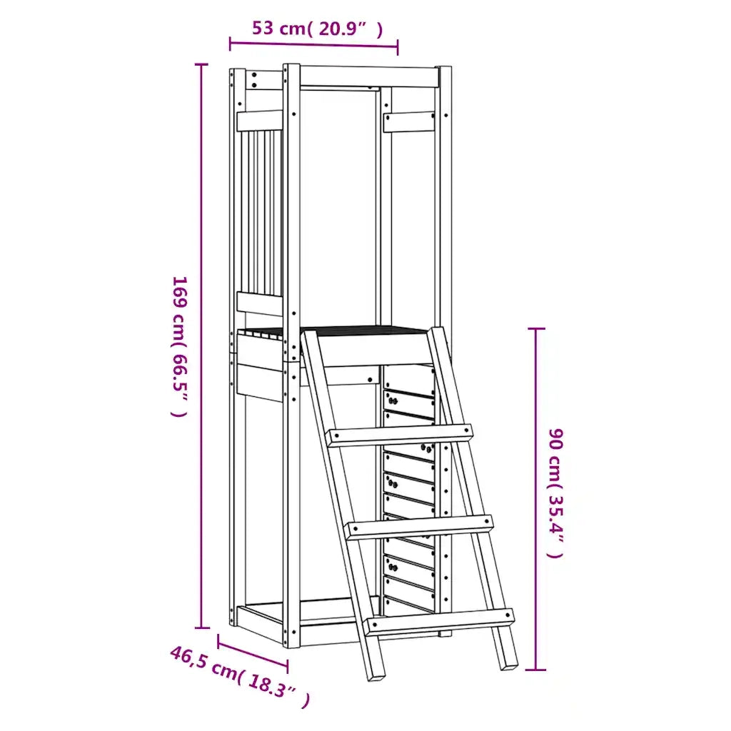 Set da Gioco da Esterno 53x46,5x169 cm Legno di Pino Impregnato CFW1329770