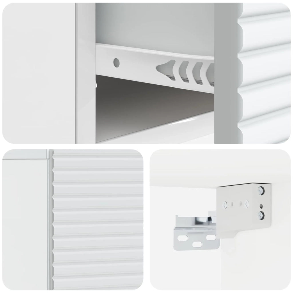 Mobiletto da notte a muro 2 pcs Bianco Lucido 49 x 34,5 x 20 cm