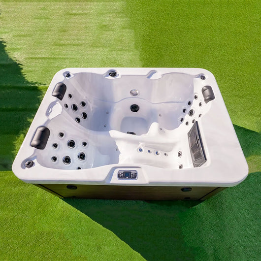 Vasca Monoblocco Drusilla per 3 Persone 218x158x85 cm in Acrilico Color Legno