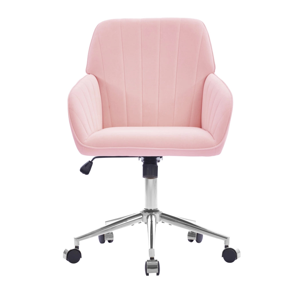 SEDIA Girevole Regolabile 50-59 cm Velluto Rosa