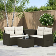 Set di divani 6 pz Nero e Bianco Crema 3447443