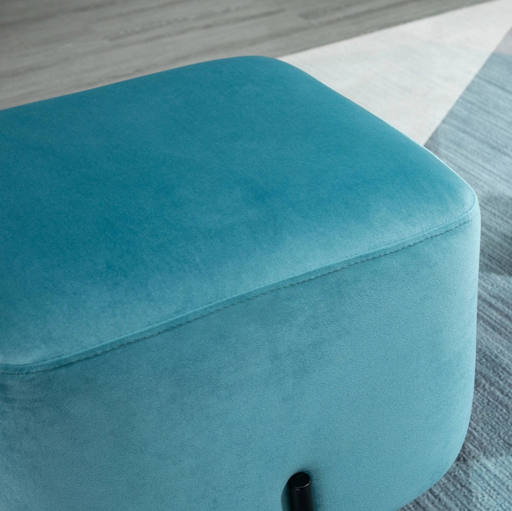 Pouf sgabello 44,5 x 44,5 x 41,5 cm turchese – seduta aggiuntiva versatile