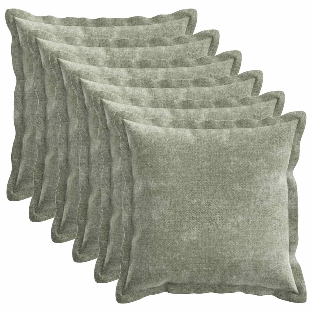 Federa 6 pcs HOUTEN Verde 40 x 40 cm Tessuto Chenille 916859
